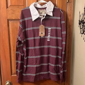 Steve & Barry's Maroon and White Rugby Shirt